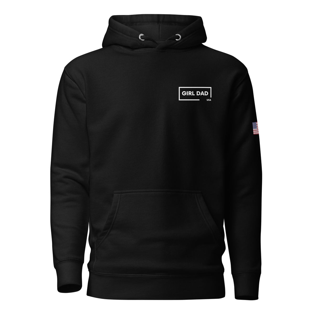 Girl Dad USA - Men's Hoodie w/ Side USA Flag - Girl Dad USA