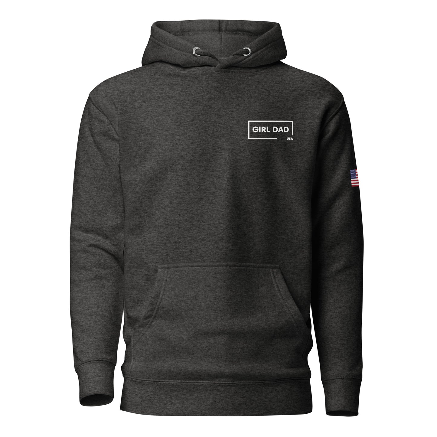 Girl Dad USA - Men's Hoodie w/ Side USA Flag - Girl Dad USA