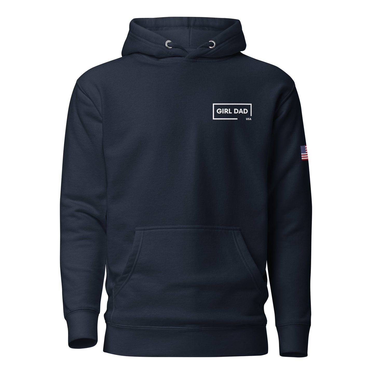 Girl Dad USA - Men's Hoodie w/ Side USA Flag - Girl Dad USA
