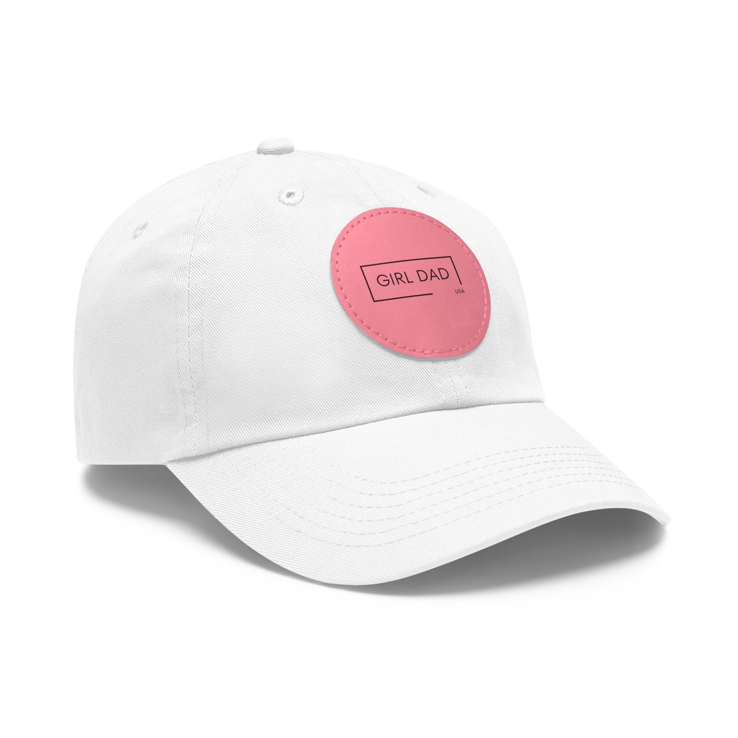 Girl Dad USA -Classic Dad Hat with Leather Round Patch