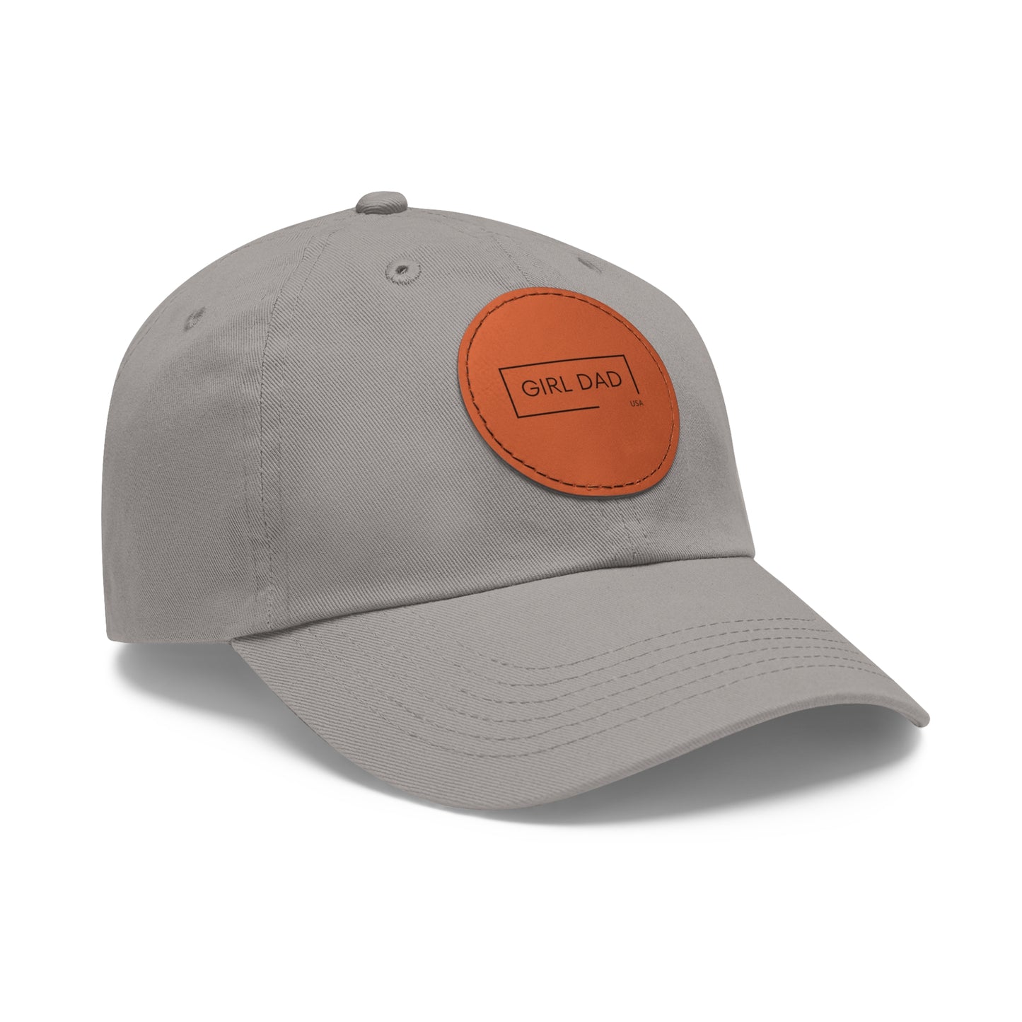 Girl Dad USA -Classic Dad Hat with Leather Round Patch