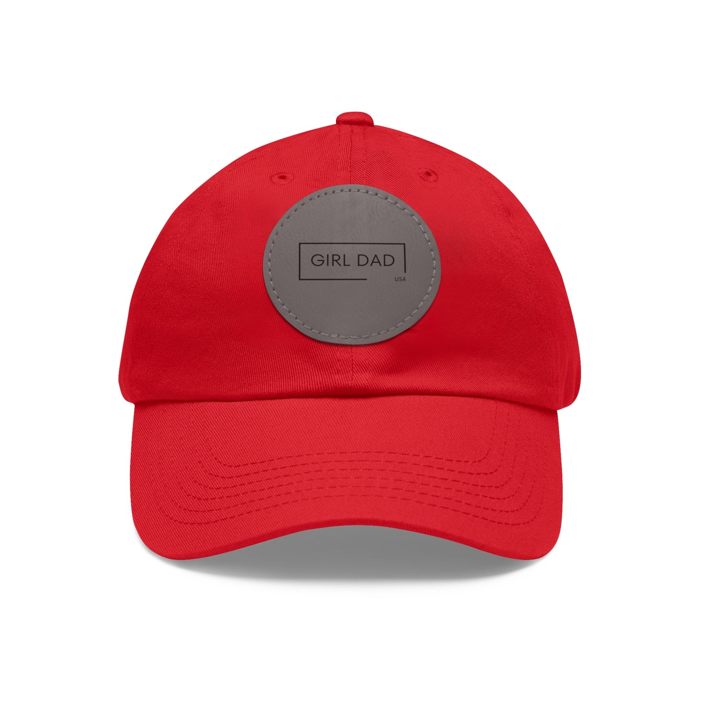 Girl Dad USA -Classic Dad Hat with Leather Round Patch