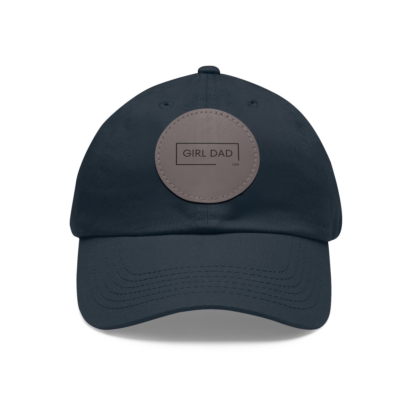 Girl Dad USA -Classic Dad Hat with Leather Round Patch