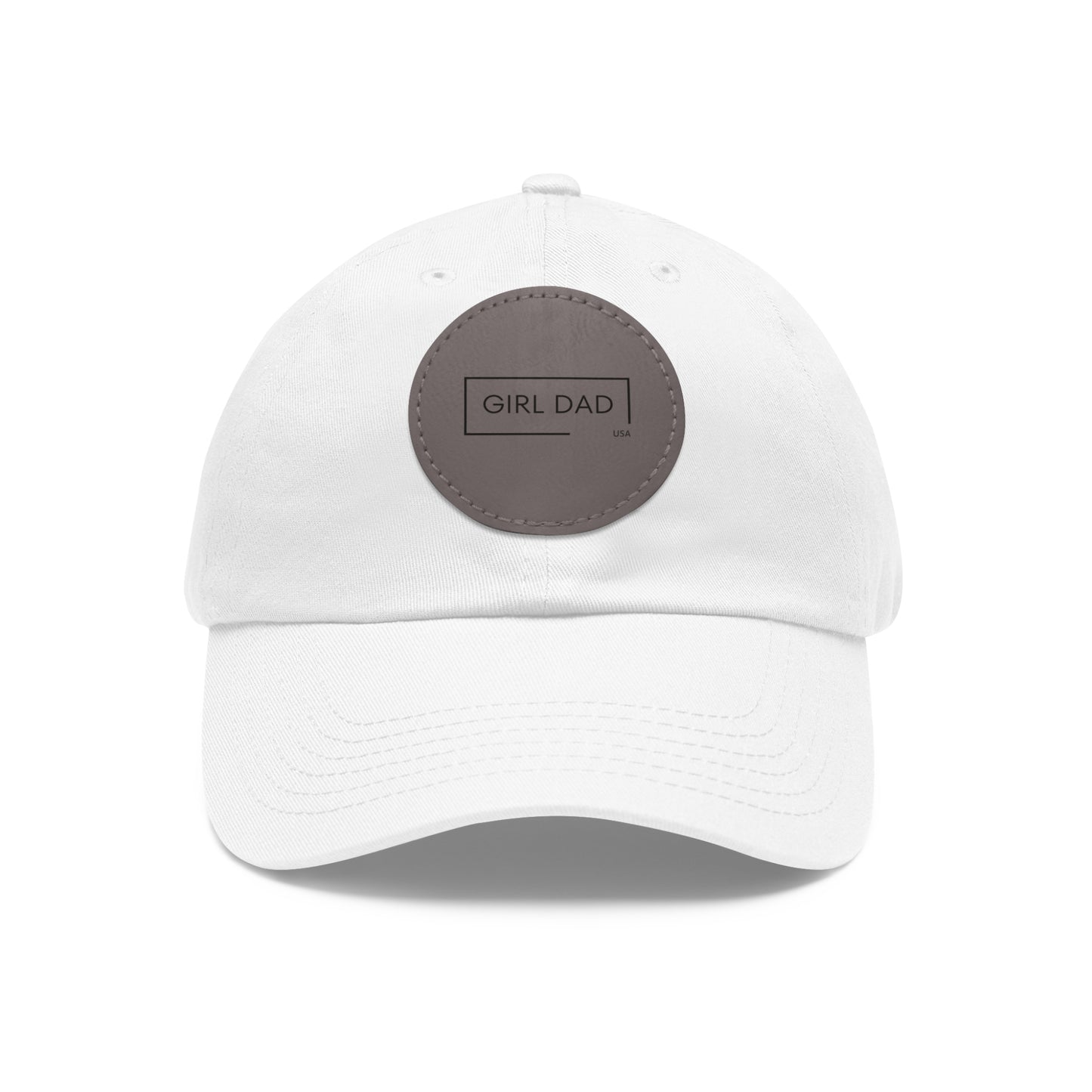 Girl Dad USA -Classic Dad Hat with Leather Round Patch