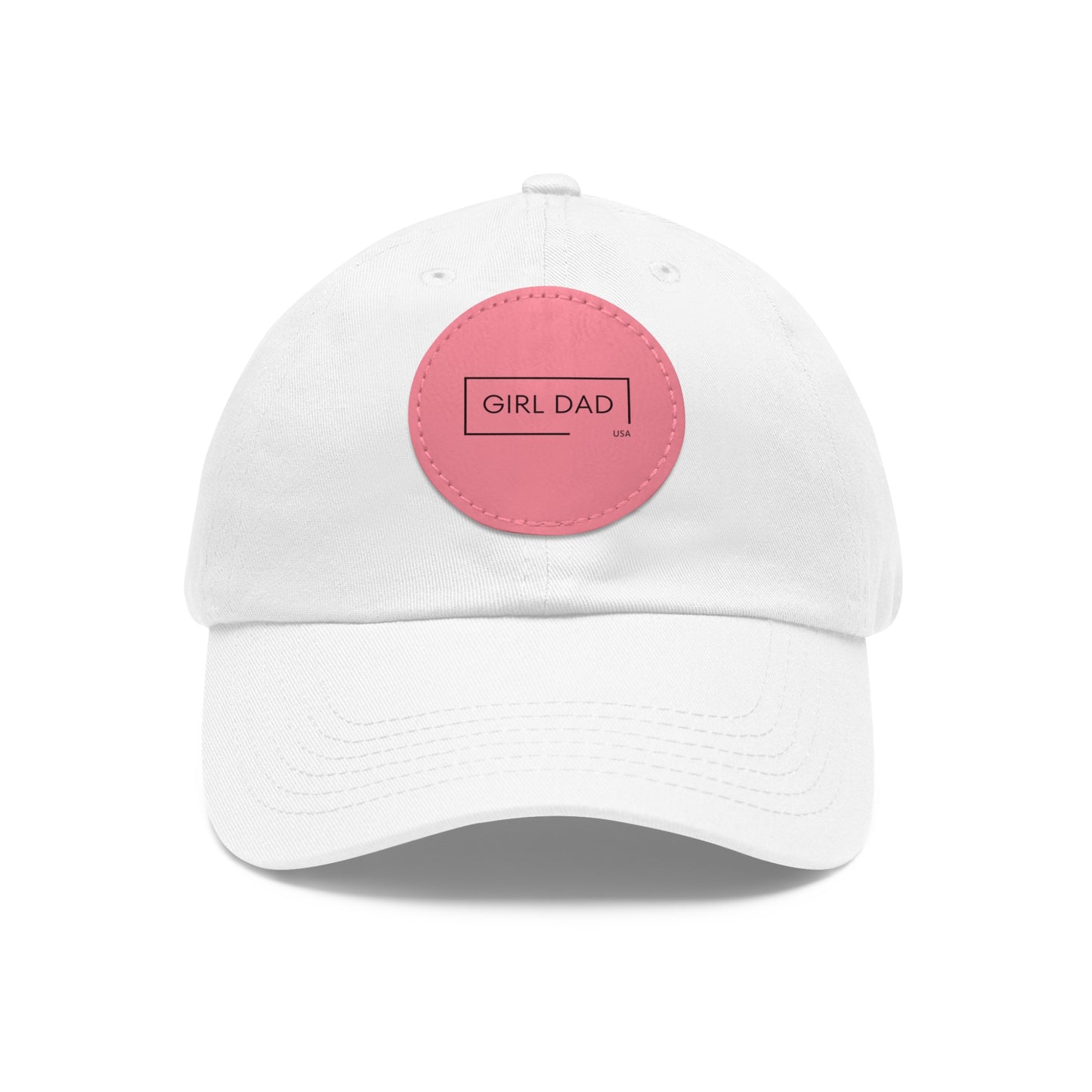 Girl Dad USA -Classic Dad Hat with Leather Round Patch