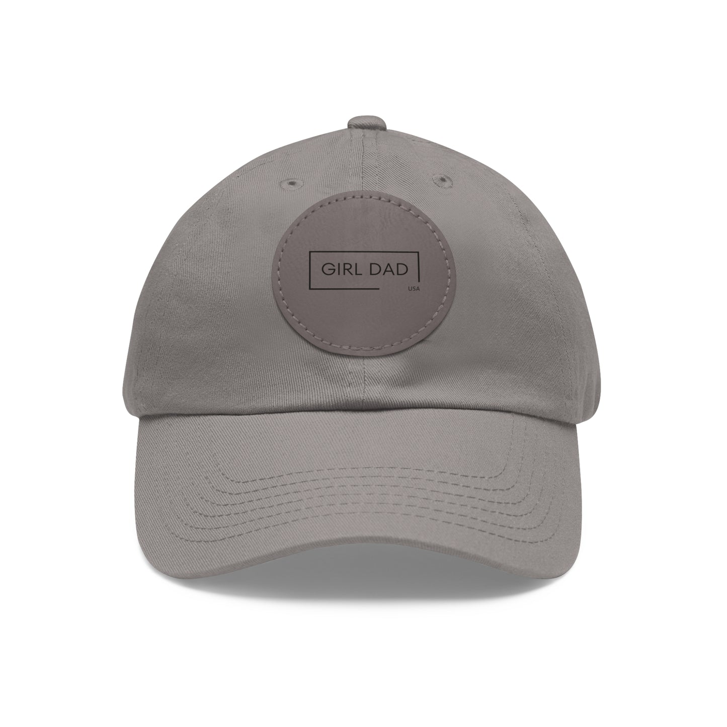 Girl Dad USA -Classic Dad Hat with Leather Round Patch