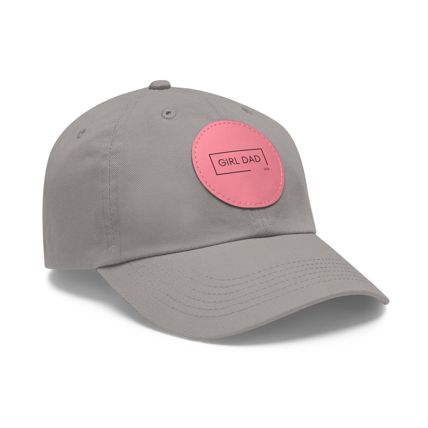 Girl Dad USA -Classic Dad Hat with Leather Round Patch