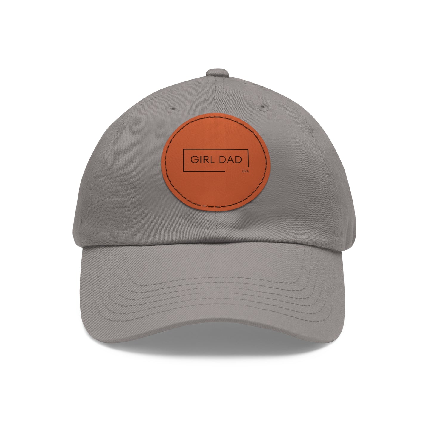 Girl Dad USA -Classic Dad Hat with Leather Round Patch