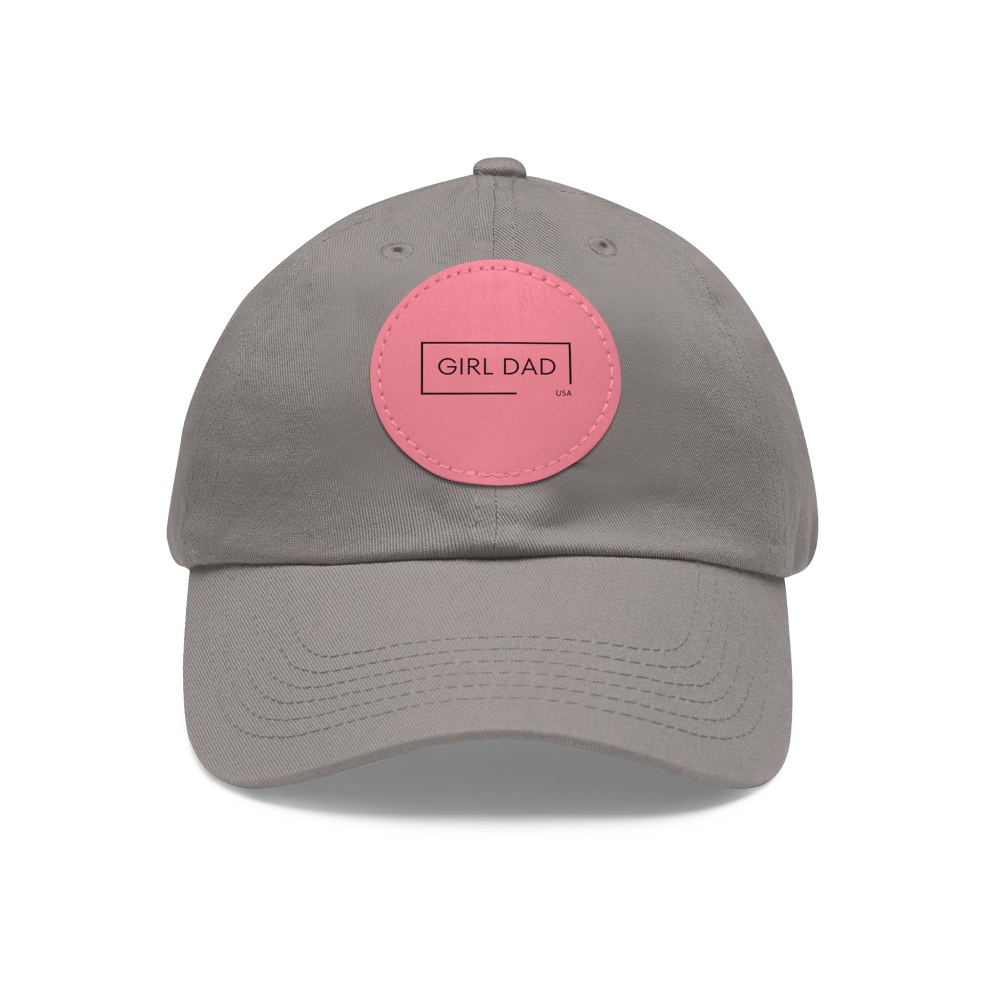 Girl Dad USA -Classic Dad Hat with Leather Round Patch