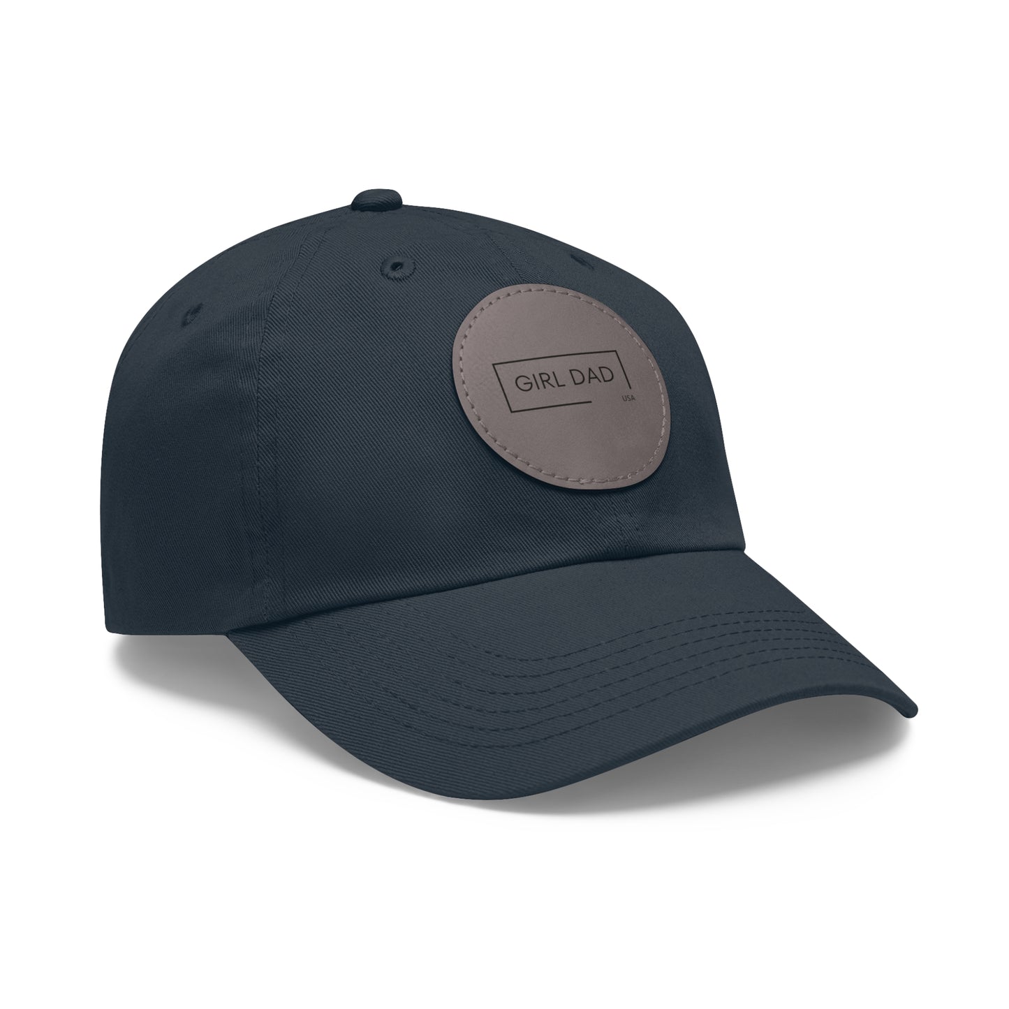 Girl Dad USA -Classic Dad Hat with Leather Round Patch