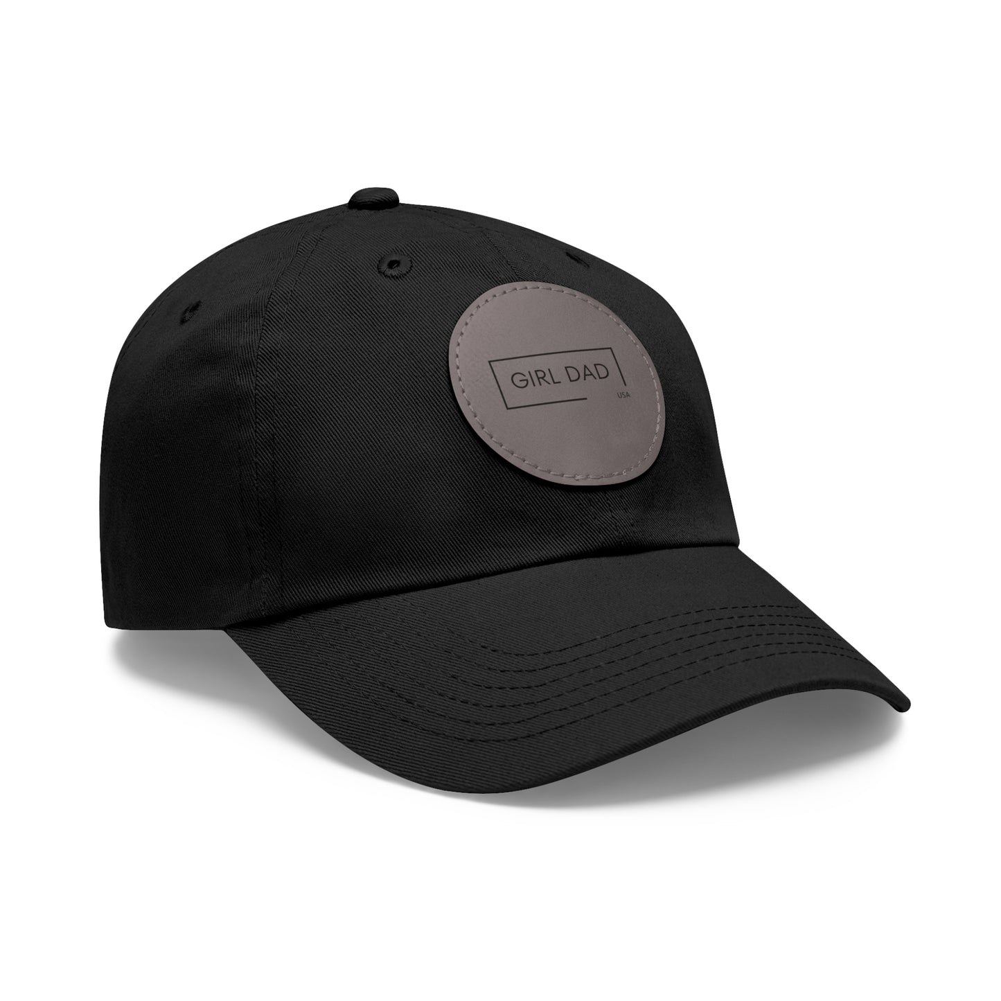 Girl Dad USA -Classic Dad Hat with Leather Round Patch