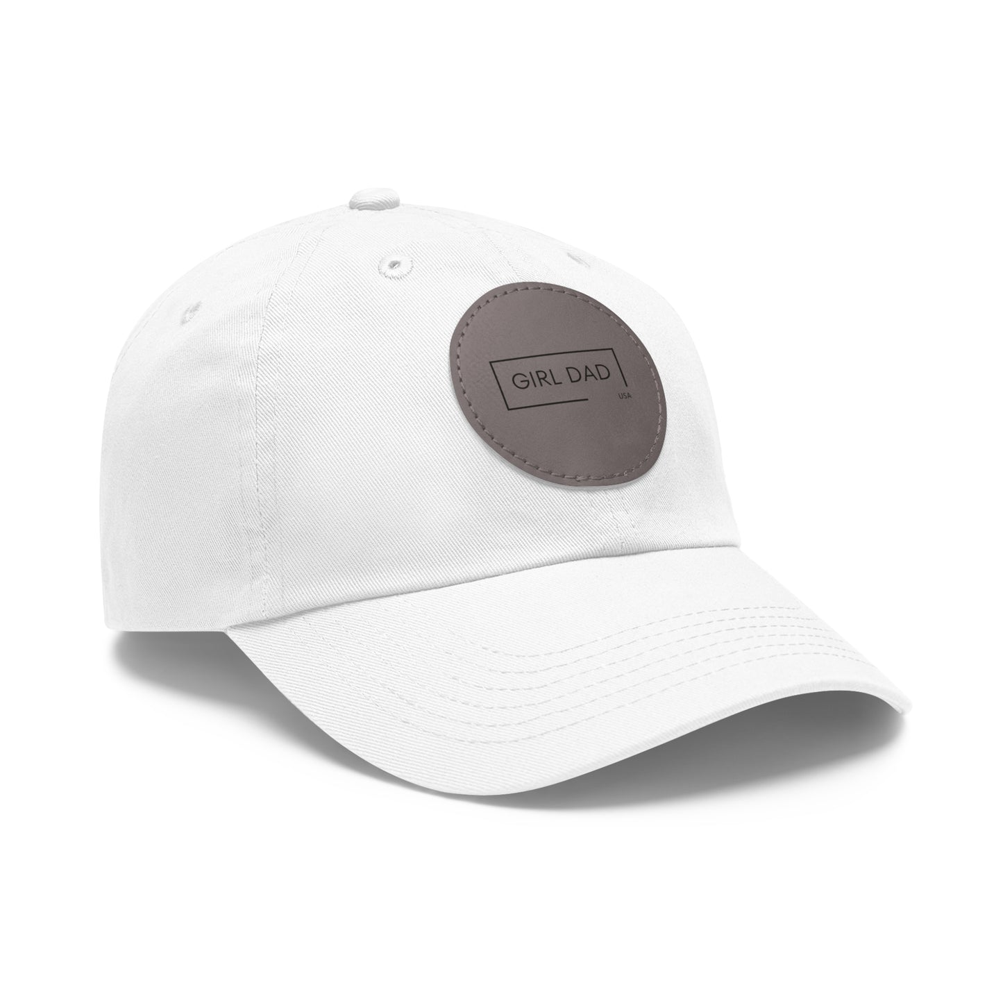 Girl Dad USA -Classic Dad Hat with Leather Round Patch