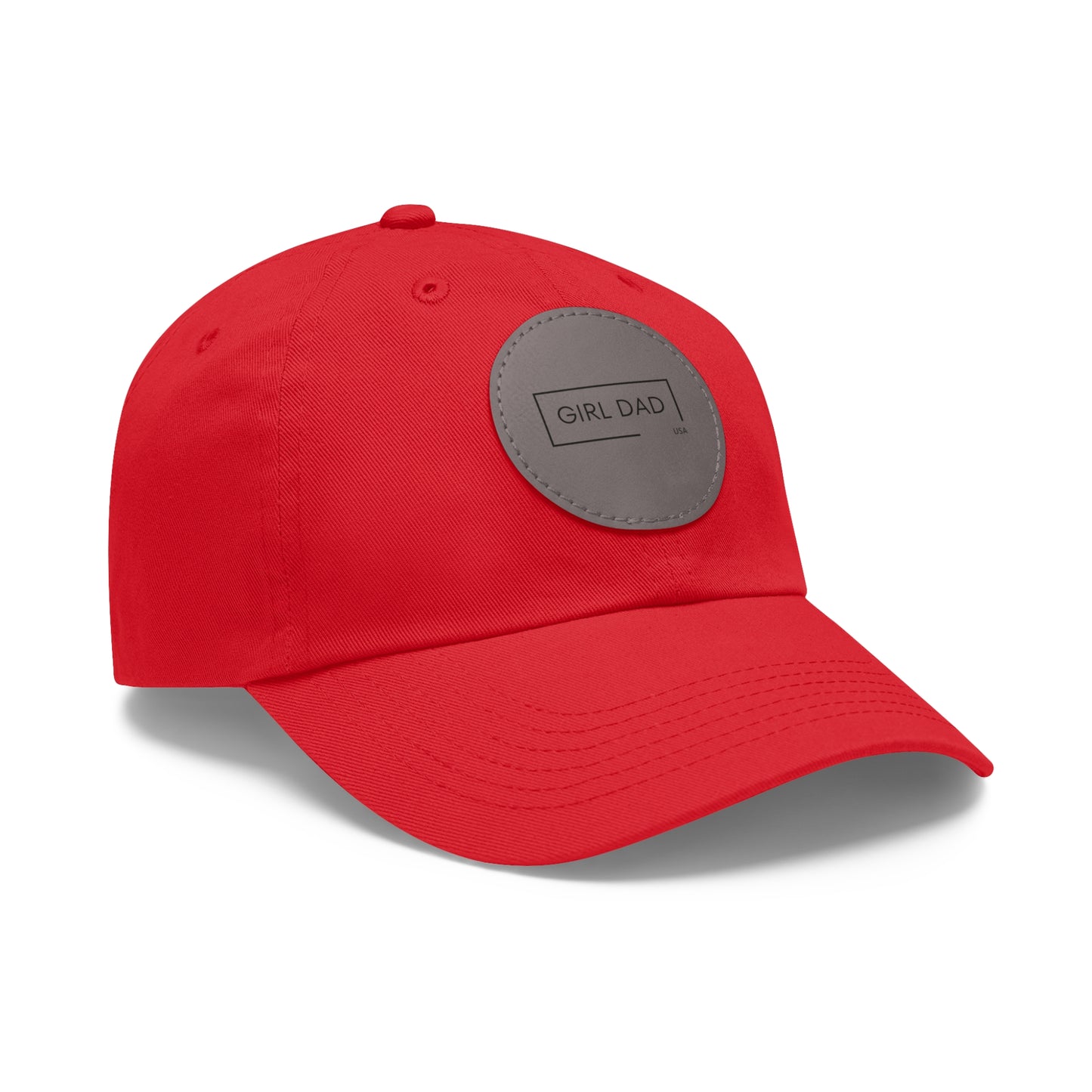 Girl Dad USA -Classic Dad Hat with Leather Round Patch