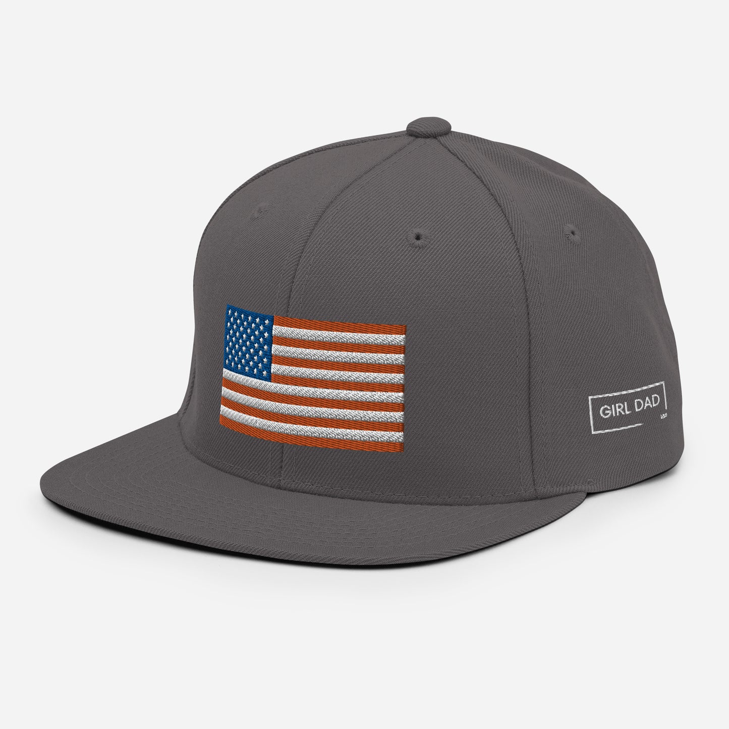 Girl Dad USA - Classic Non-Mesh American Flag Snapback Hat