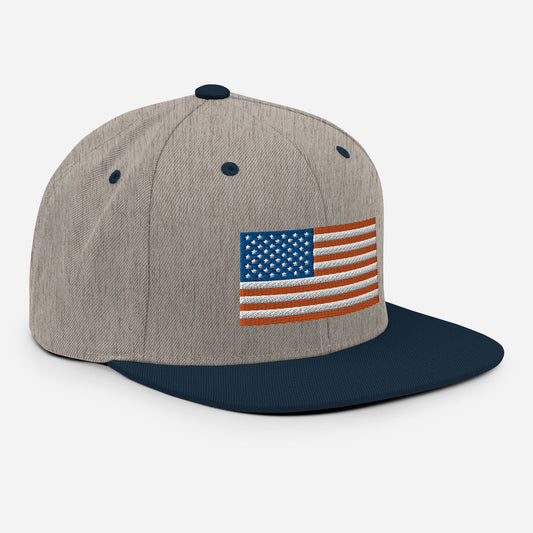 Girl Dad USA - Classic Non-Mesh American Flag Snapback Hat