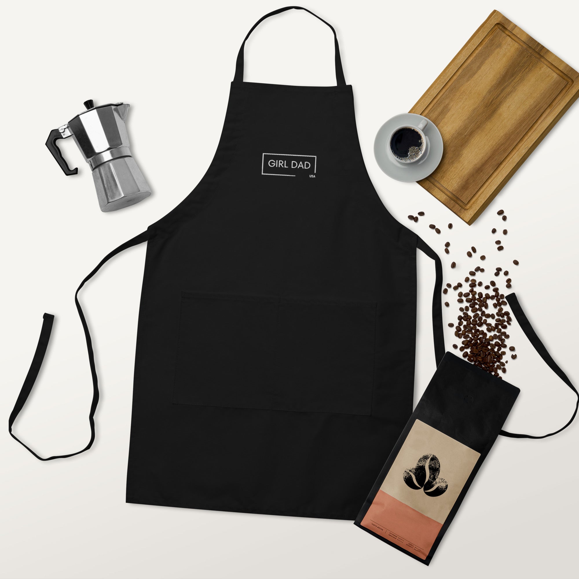 Girl Dad USA - Embroidered Chef's Apron - Girl Dad USA
