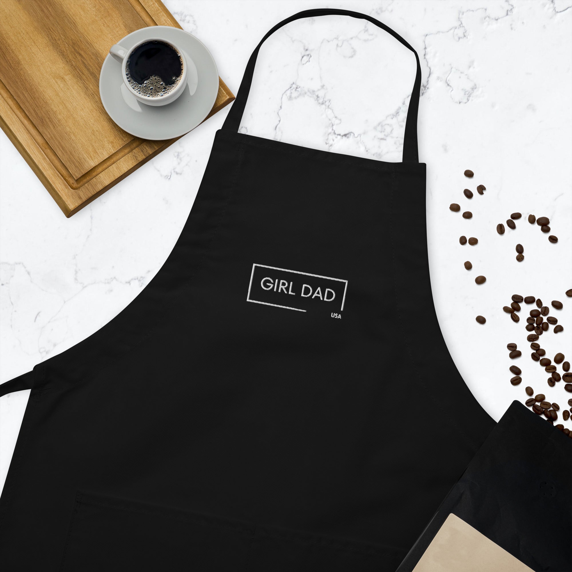 Girl Dad USA - Embroidered Chef's Apron - Girl Dad USA