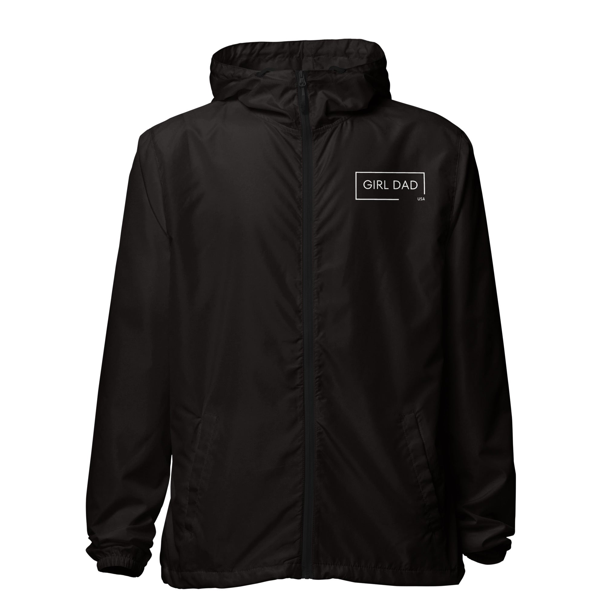 Girl Dad USA - Lightweight Dark Zip Up Windbreaker - Girl Dad USA