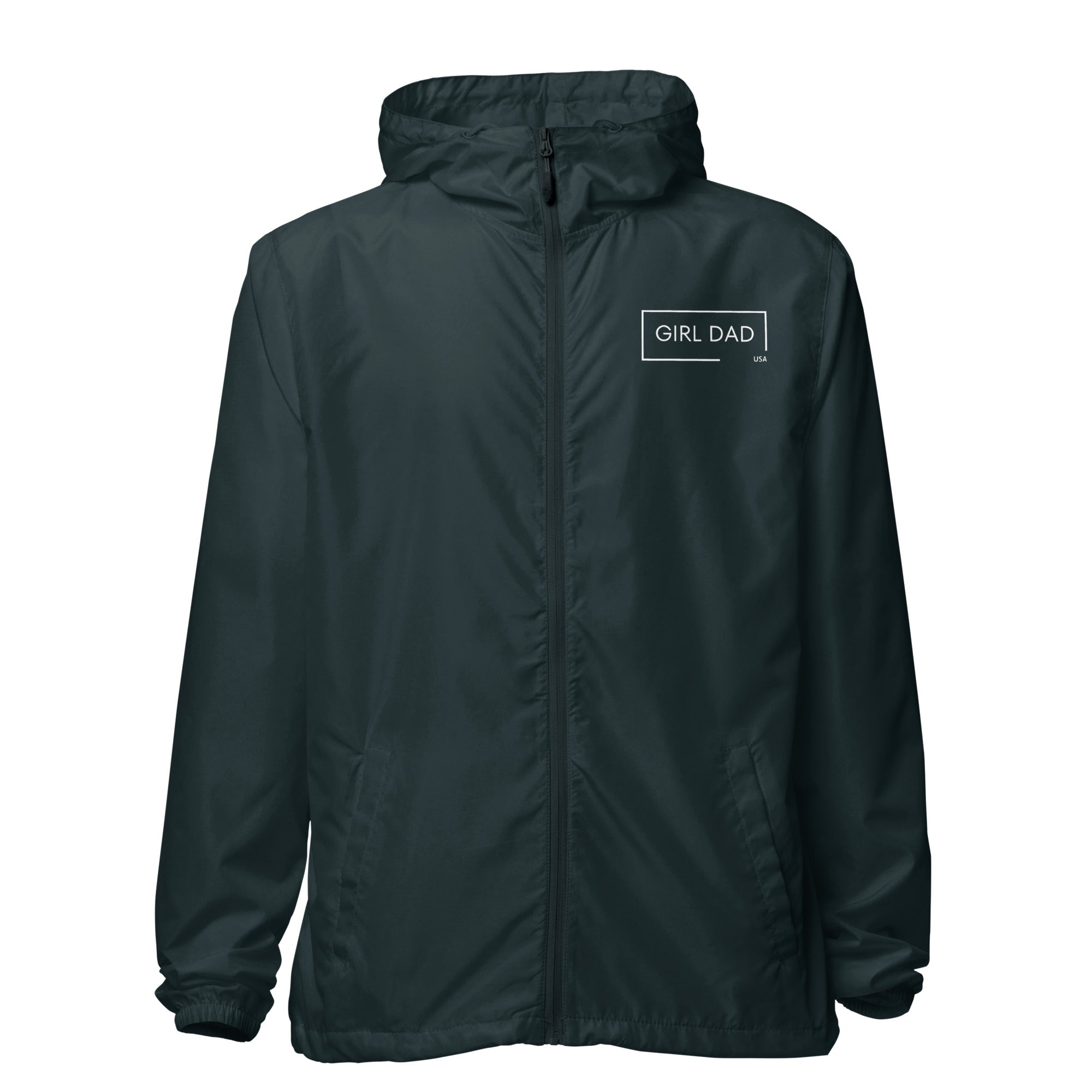 Girl Dad USA - Lightweight Dark Zip Up Windbreaker - Girl Dad USA