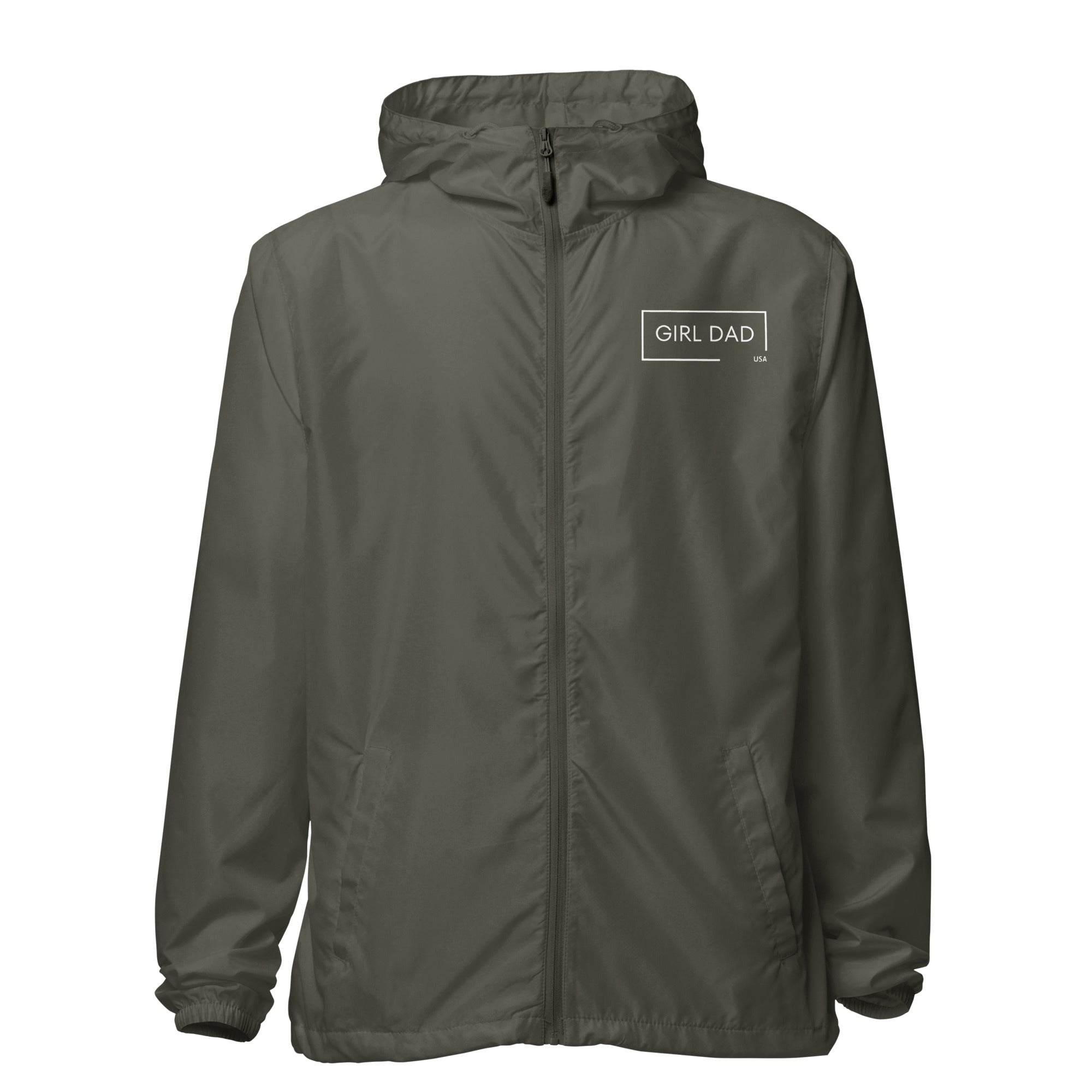 Girl Dad USA - Lightweight Dark Zip Up Windbreaker - Girl Dad USA