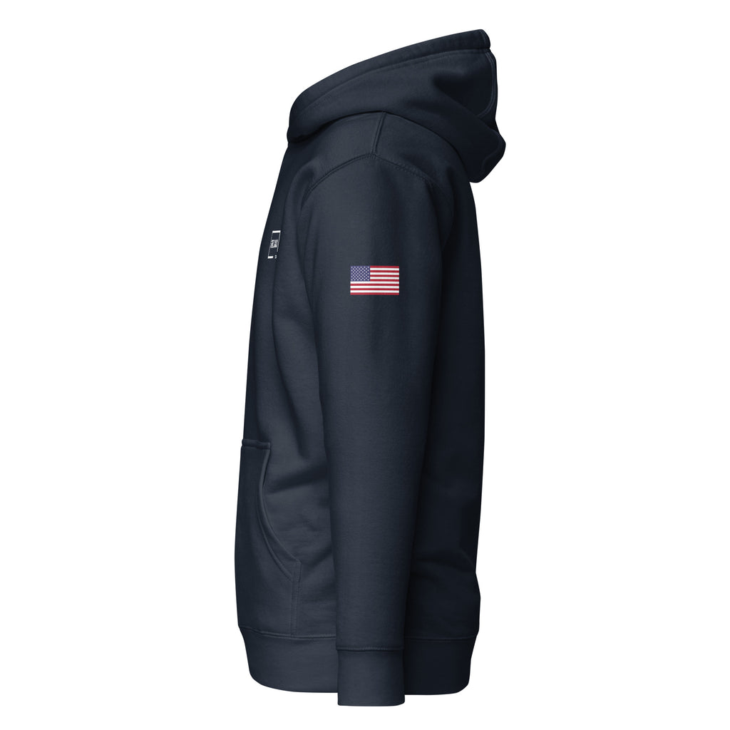 Girl Dad USA - Men's Hoodie w/ Side USA Flag - Girl Dad USA